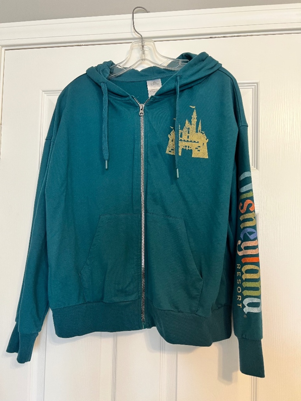 DISNEYLAND Resort The HAPPIEST PLACE ON EARTH teal Short zip HOODIE jacket